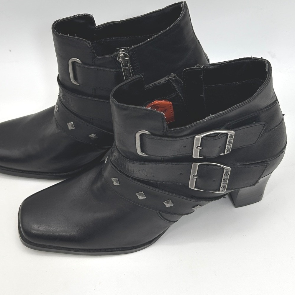 Harley-Davidson Womens Bridgit Shootie Black 4-Inch Boots Inside Zipper size 9.5 - Picture 7 of 13